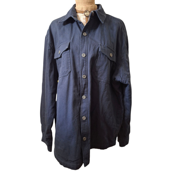 Duluth Navy Blue Fire Hose Snap Front lined Firemans coat XL - Picture 2 of 6